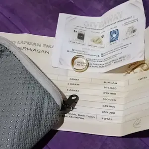 Cincin Polos Lapisan E.M.A.S Muda Asli Gratis Dompet Dan Surat Perhiasan Dari Toko