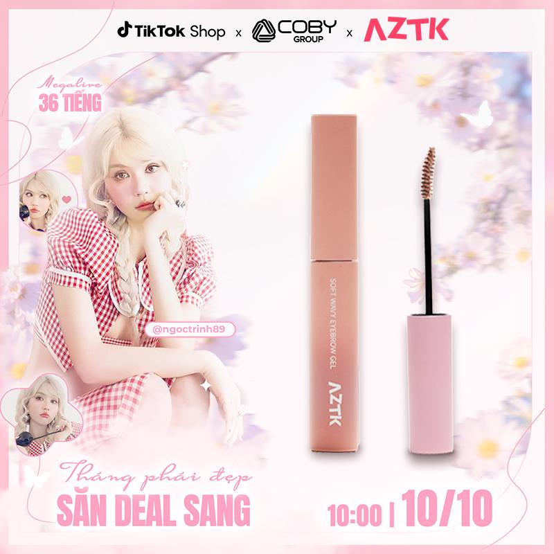 AZTK Mascara lông mày ,chất nhung lì giúp tạo ra dáng lông mày tự nhiên với lớp gel bền màu suốt cả ngày. Không trôi không lem, kháng nước và mồ hôi. Lên rõ màu chỉ sau một lần chuốt, dễ dùng cho newbie, bảng màu gồm 5 tông màu trendy(I)