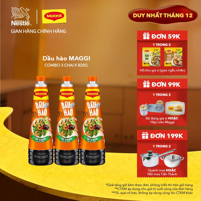  Nestlé VN Combo 3 Dầu hào MAGGI  Chai 820g - ST 