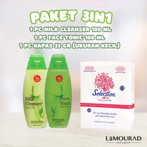 BUNDLING 3in1 VIVA Milk Cleanser + Face Tonic + Kapas 35gr (KECIL)