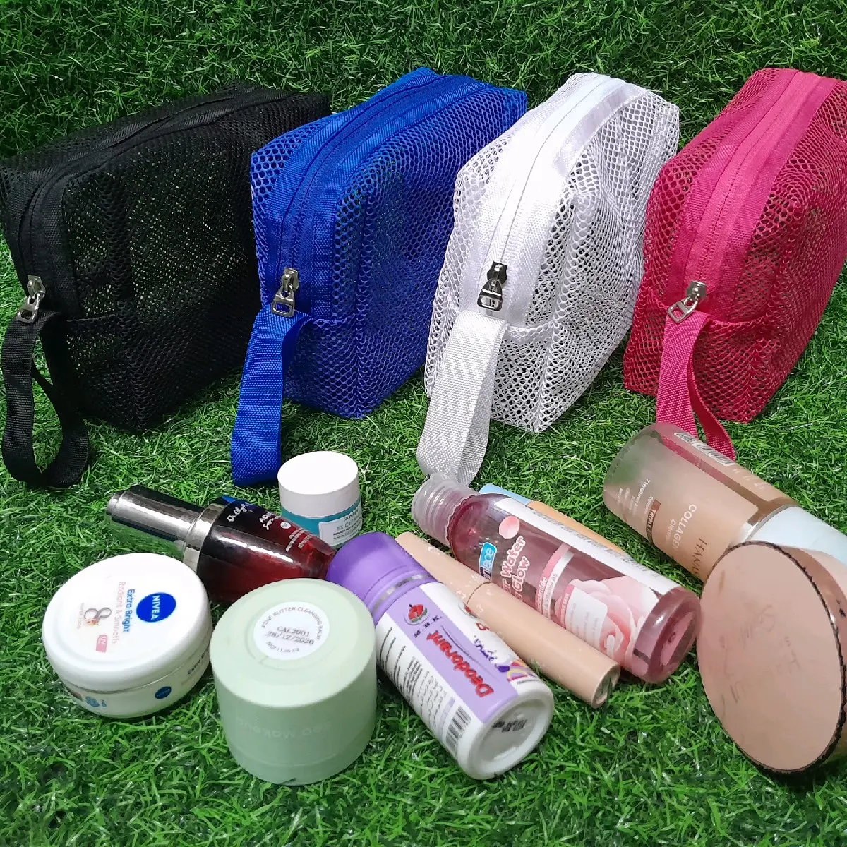 tas kosmetik makeup tas skincar kosmetik puch tas jaring organizer multifungsi tas sabun waterproof pvc travelling