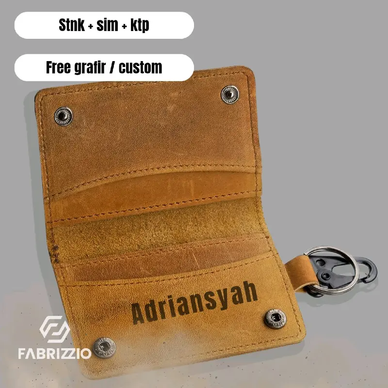 Gantungan STNK/SIM Kulit Asli untuk Kendaraan-Hadiah, Car-LAZI0 3