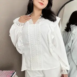 NJ - Jennie Blouse Ruffle Renda Atasan Wanita Kantor Premium