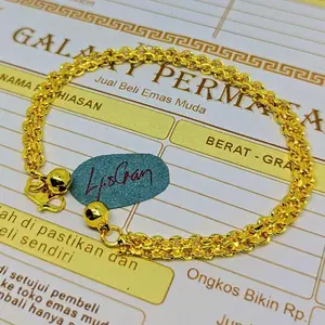 Emas muda gelang tangan tikar 3 layer motif rantai tikar terbuat dari emas muda free surat nota