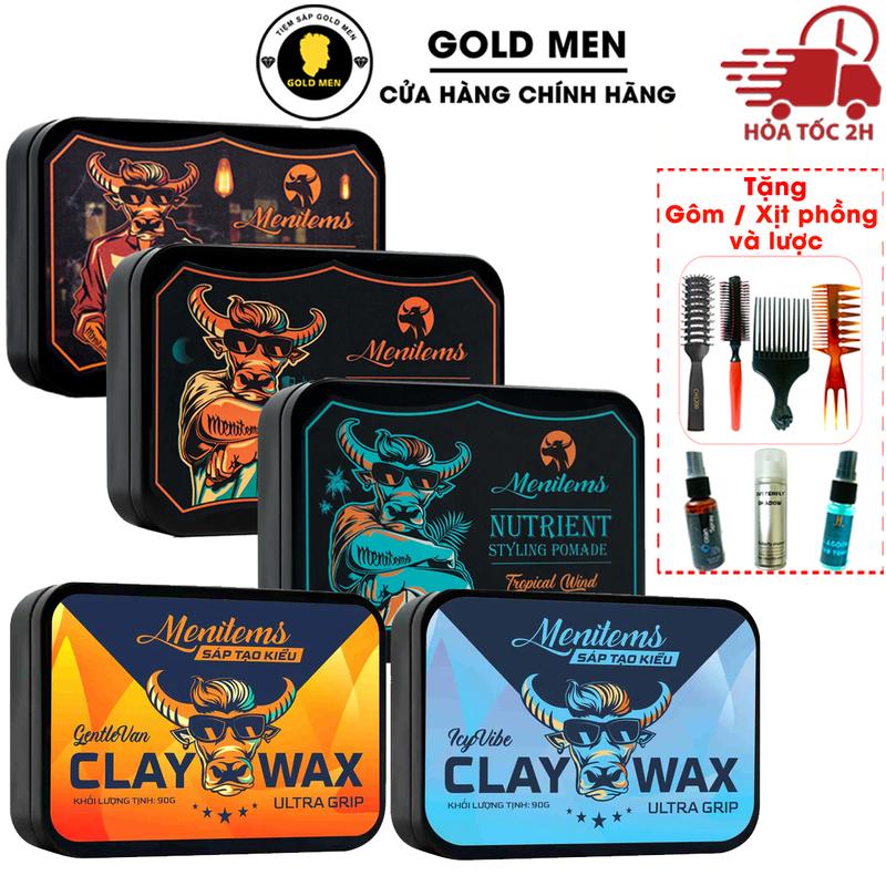 Sáp vuốt tóc Menitems siêu dưỡng Pefect Night, Tropical Wind, Gentle Blue, Ultra Grip Dưỡng Tóc Chăm Sóc Tóc sap