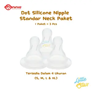 3 Pcs Set Paket Dot Silicone Ninio Nipple Karet Basic Bulat Standard Neck