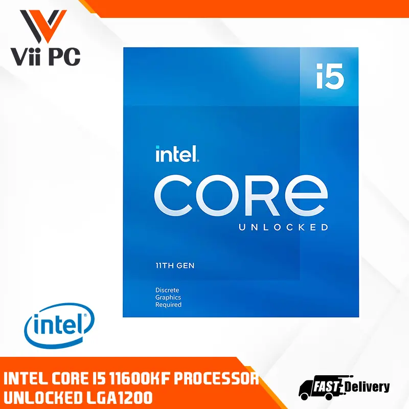 [LOCAL STOCK]Intel Core i5 11600KF Desktop Processor 6 Cores up to 4.9 GHz Unlocked LGA1200(Intel 500 Series,400 Series Chipset)