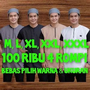 100 RIBU DAPAT 4 ROMPI SHOLAT BAHAN FULL KATUN ROSAL MUSLIM PRIA DEWASA M L XL XXL XXXL