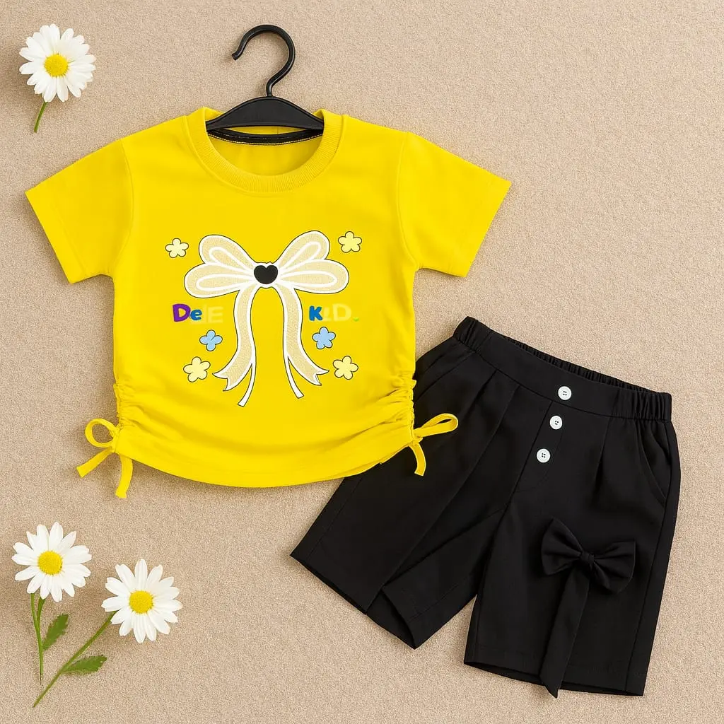 BAJU KUNING +ROKCEL HITAM