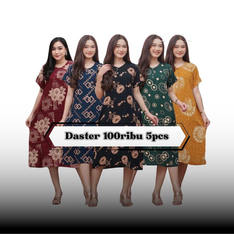 Paket daster busui 100 ribu dapat 5pcs bahan rayon motif bunga batik 0