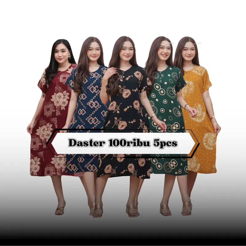 Paket daster busui 100 ribu dapat 5pcs bahan rayon motif bunga batik 0