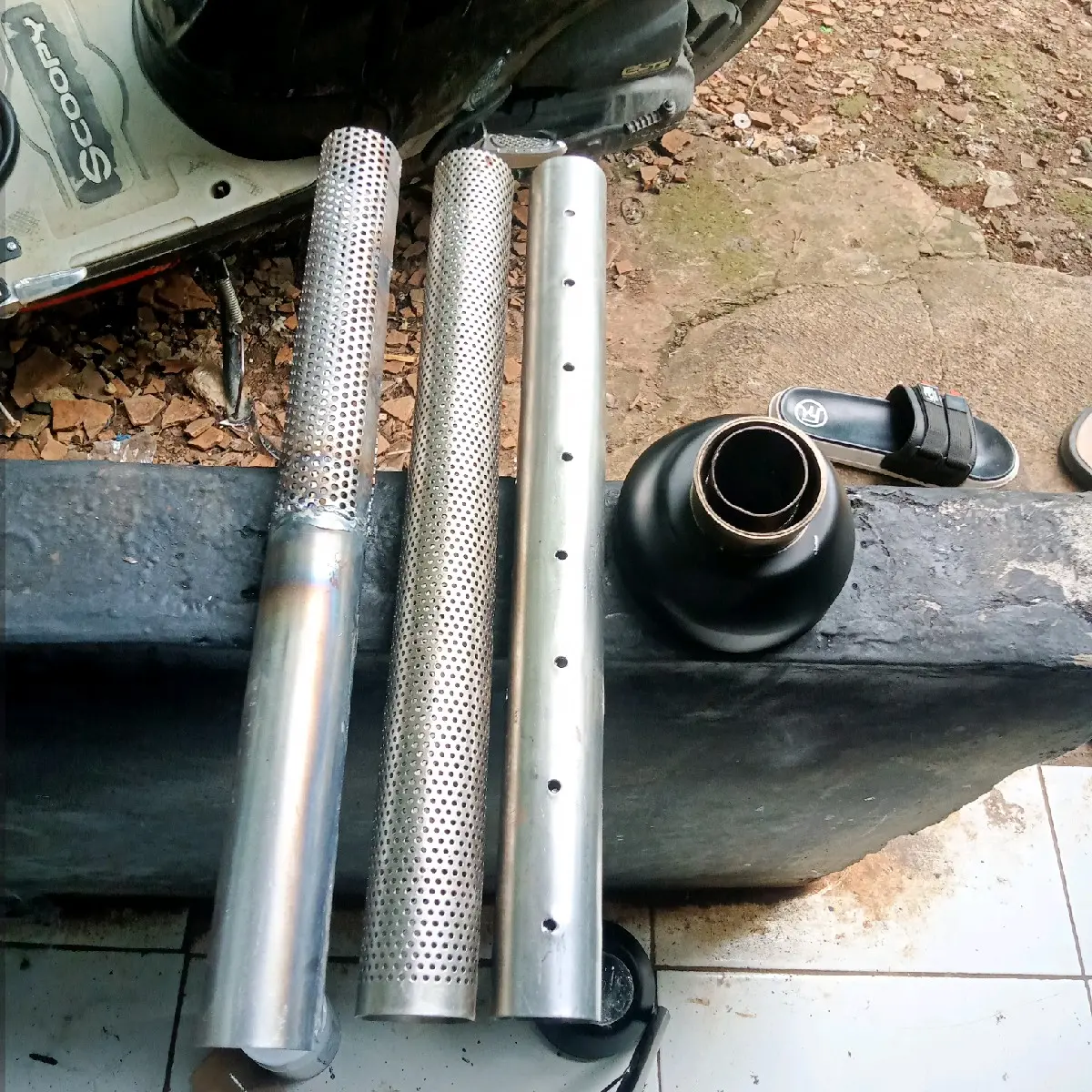 saringan knalpot moncong knalpot shijiro output 38mm universal tabung vario