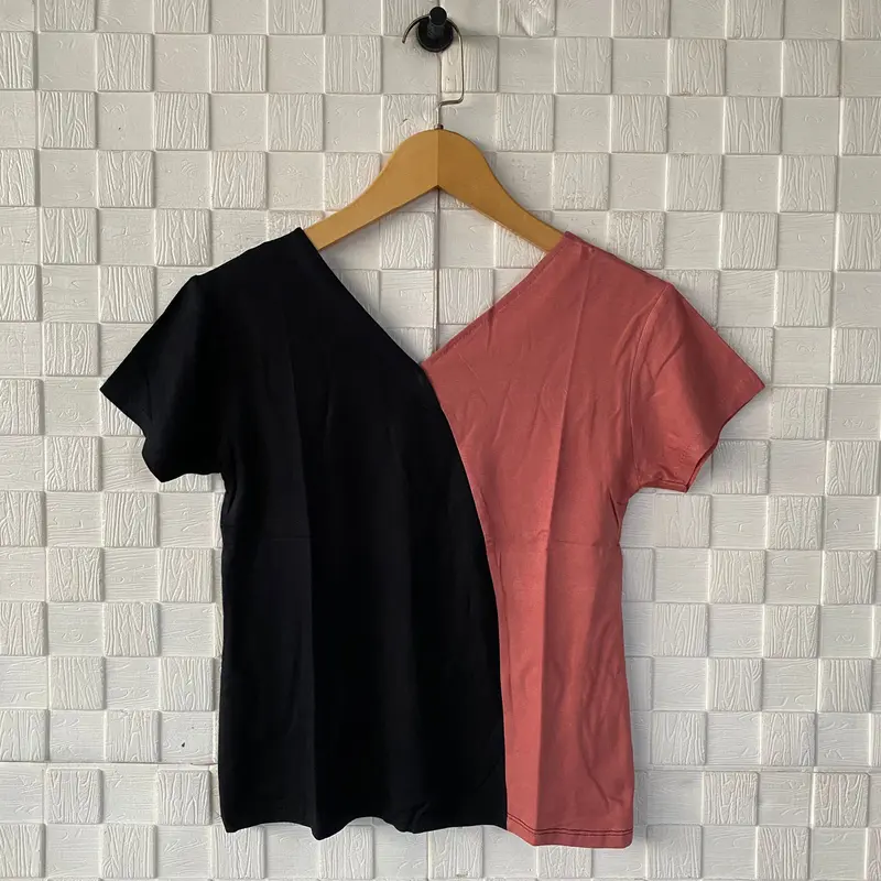 kaos atasan wanita kombinasi/baju cewek/pakaian perempuan/kaos wanita terbaru kekinian 2