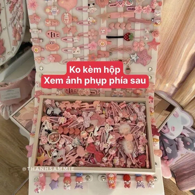 [ Ko kèm hộp ] Set Kẹp Tóc 50 Chi Tiết Mix Hình Cho Bé Siêu Xinh Phụ Kiện Tóc ( mix nhiều mẫu xinh) đóng túi như ảnh sau Kem