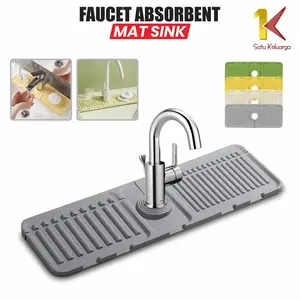 [COD] SK C1009 Faucet Absorbent Mat Sink Splash Guard Alas Pelindung Wastafel Abu Hijau