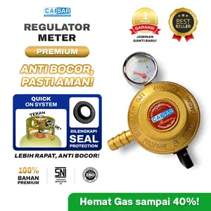 CAISAR - Regulator Kompor Gas Meter Pengukur Tekanan Premium ANTI BOCOR SNI | Aman & Mudah Pasang Elpiji LPG Tekanan Rendah (RMP)