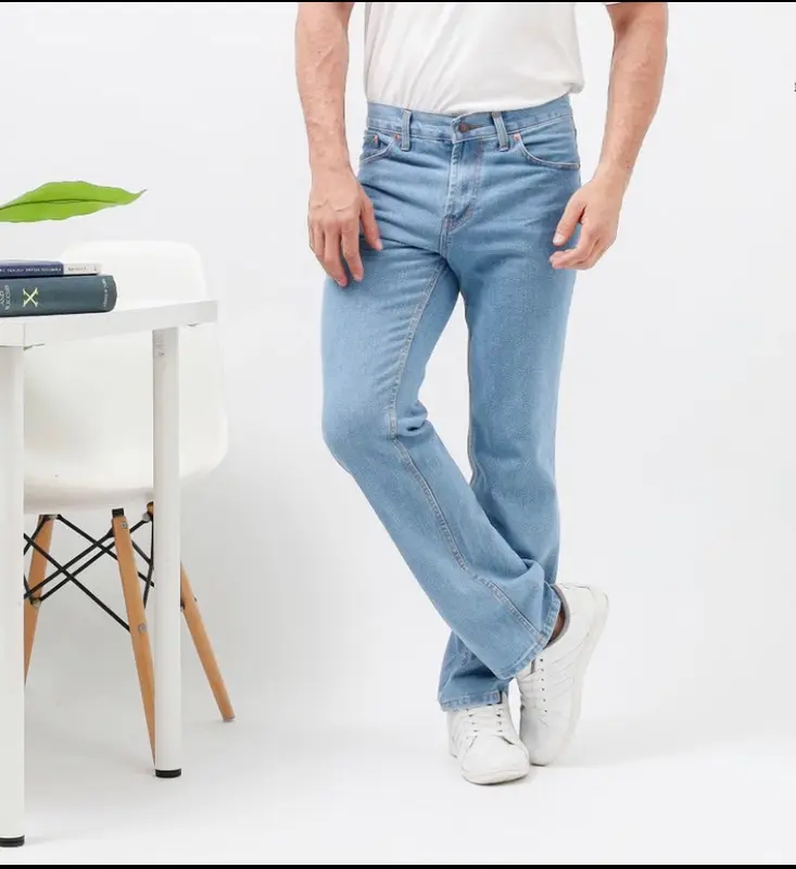 Celana Panjang Pria Jeans Standar Basic Reguler Pria Korean Style Fit Hitam Dewasa 0