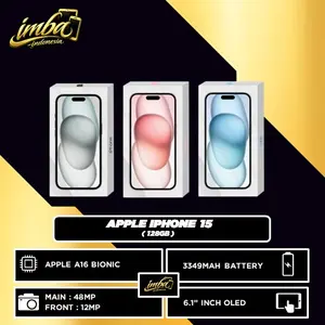 [ LIVE EXTRA ] APPLE iPhone 15 128GB A16 Bionic CPU 6C / GPU 5C Resmi IBOX GDN DIGIMAP