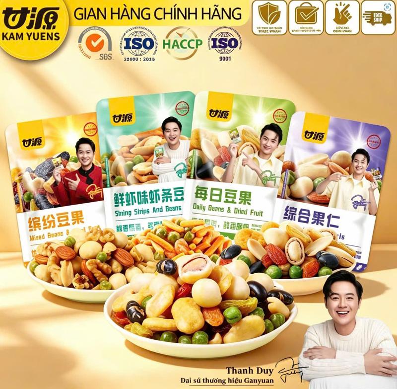 Hạt Dinh Dưỡng GanYuan Mix Sẵn Đủ 4 Vị, Sấy Giòn Đồ Ăn Vặt