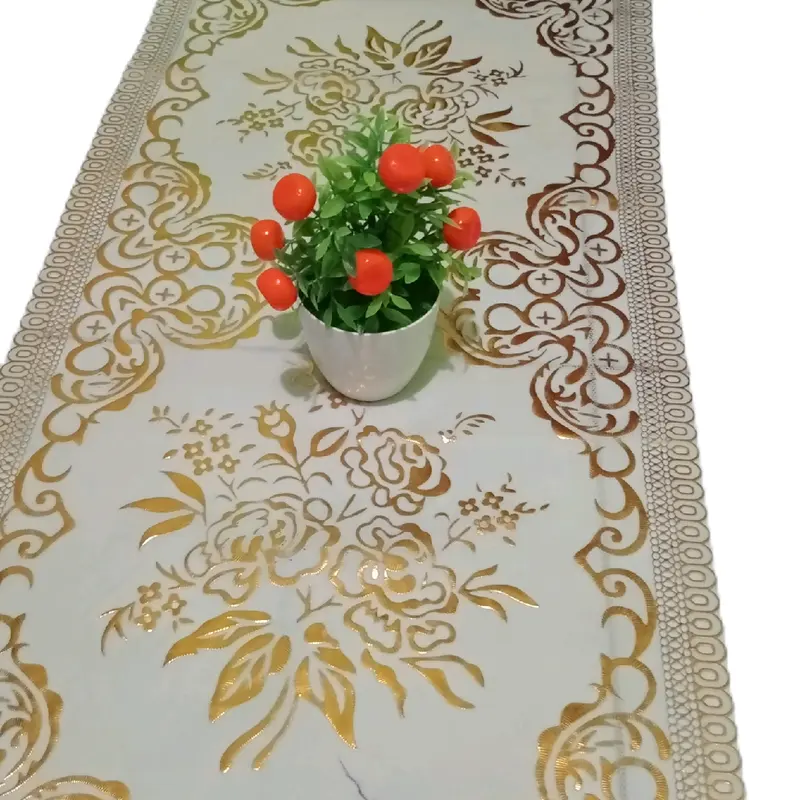 taplak meja tamu cantik anti air warna kuning gold/1pcs 5