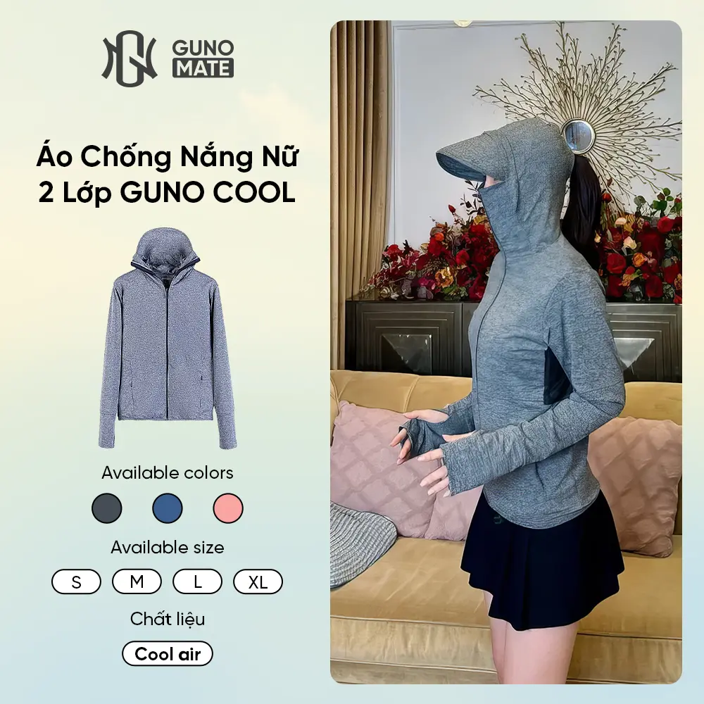 25AG76-GUNO- Áo chống nắng dáng ngắn 2 lớp chống tia UV SP5| 25AG76