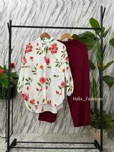 HF - Oneset Rosyana Atasan Kulot Crincle Set Wanita