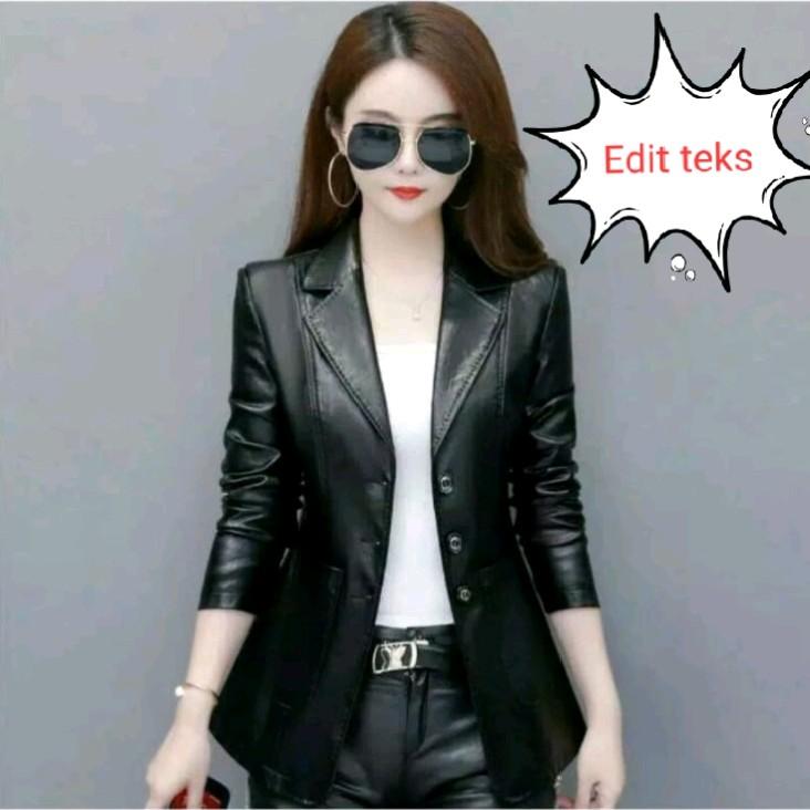 jaket Jas wanita blazer termurah kulit sintetis 1