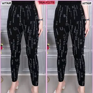 legging hitam 3motif panjang
