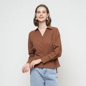 Alettha Shirt kemeja wanita linen crinkle