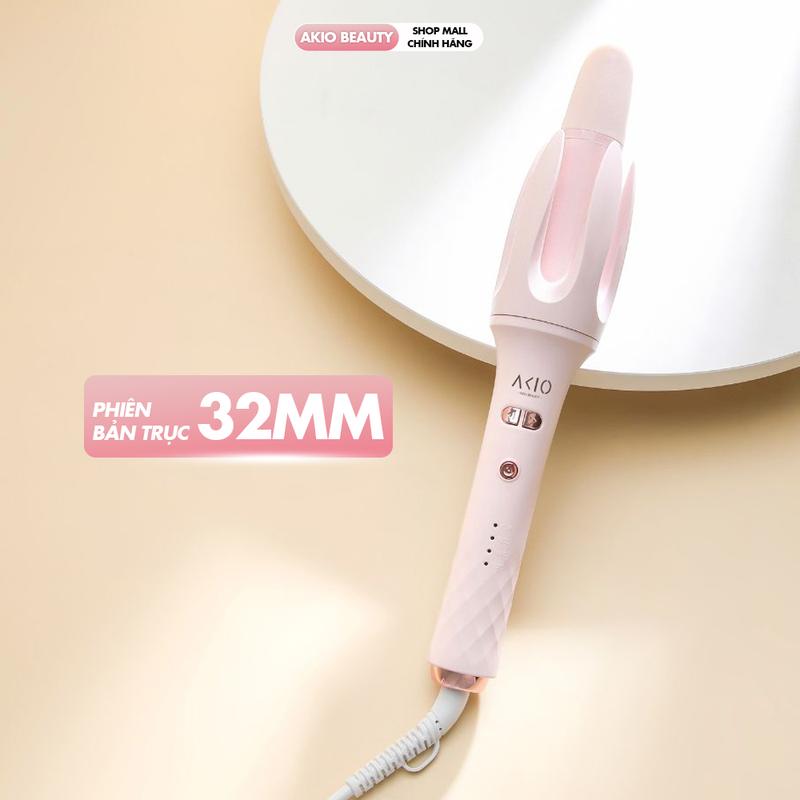 Máy uốn tóc xoăn tự động trục uốn 32mm AKIO phiên bản chống bỏng, lớp phủ gốm bảo vệ tóc khỏi hư tổn