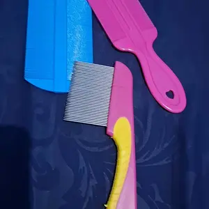 BELI 1 DAPAT 4 SISIR KUTU DAN KETOMBE/SERIT LOGAM GAGANG PANJANG / Sisir Serit Kutu Rambut Logam Gagang Panjang / Sisir Perawatan Rambut