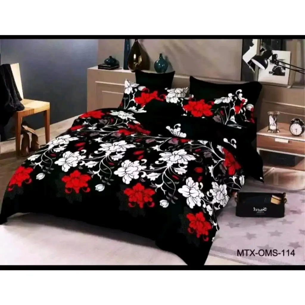 SEPREI MOTIF BUNGA SET LENGKAP SARUNG BANTAL GULING UKURAN 180X200 DILENGKAPI KARET DI SETIAP SUDUT SEPREI