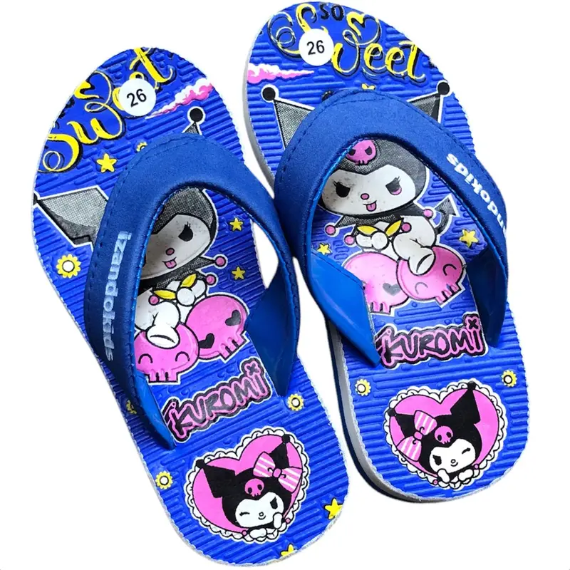 Sendal Anak Cewek KUROMI Karakter Lucu dan Empuk Sendal Jepit Perempuan Sandal Fashion Anti slip 3