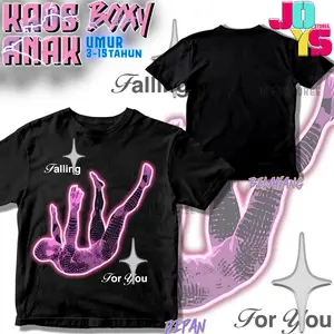 KAOS Boxy ANAK Oversize T-Shirt FALLING FOR YOU - Baju boxy skena