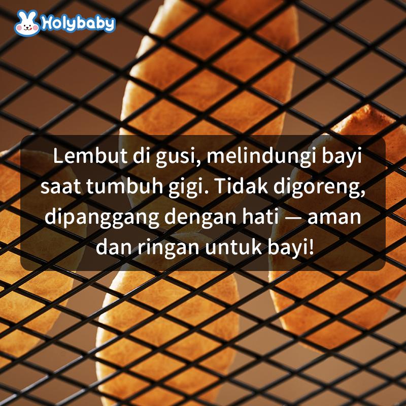 Holybaby Baby Teething Rice Cracker BergiziLezat Tidak Digoreng Sehat Tekstur Renyah Camilan Bayi Siap Makan 6 Bulan+ Halal Kaya Kalsium Zat Besi Zinc