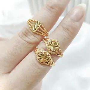 Beli 2 produk apapun gratis 1 cincin - Perhiasankita C7182 cincin wanita ukir aksesories tahan lama anti karat
