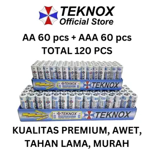 (60 pcs) TEKNOX Baterai AAA / Kecil / A3 - Batre Premium Quality Remote Mainan AC TV Jam RC Timbangan