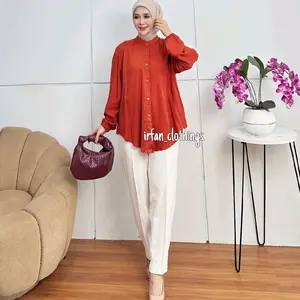 Amena Blouse - Kemeja Atasan Wanita Rayon Twill Premium Lengan Panjang Kekinian