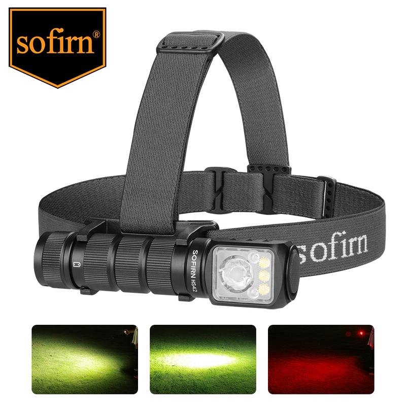 Đèn pha HS42, SOFIRN, 2100lm, 18650 EDC, Có Thể Sạc Lại USB C, với đèn pin Power Bank, Đèn pin LED SST40, từ tính, để cắm trại, khoảng cách 215m