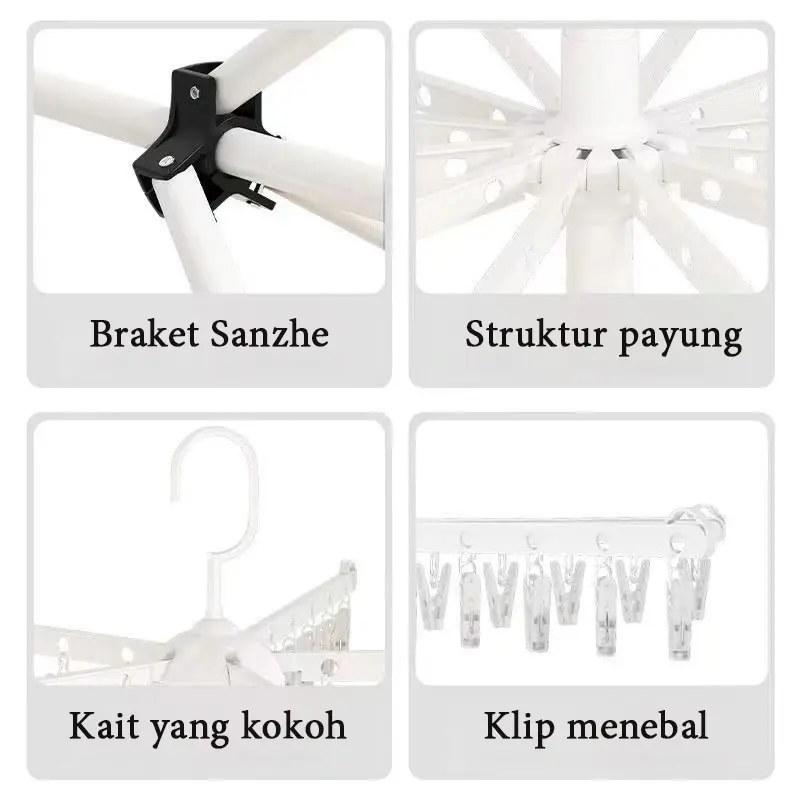 Jemuran Baju Bayi Jemuran Klip Rak Jemuran Baju  Hanger Baju Bayi Serbaguna Rak Pengeringan Bergerak 1