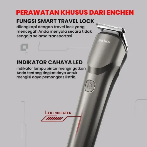 ENCHEN - BEARDO 2 Alat Cukur Rambut Jenggot Elektrik Smart Trimmer Electric Shaver Type-C 5W 1200mAh Terdapat 4 Sisir 5
