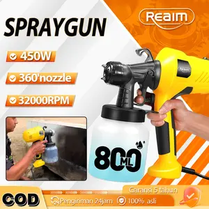 REAIM Spraygun Cat Semprot Spray Gun Cat Semprot Listrik 800ML 450W Alat Semprot Cat Mesin Cat Semprot Listrik untuk Rumah