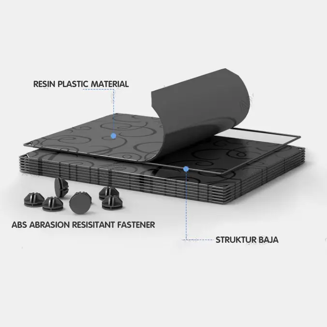 Bedola Lemari pakaian rak serbaguna susun plastik lemari baju rak buku 3 pintu polos 7