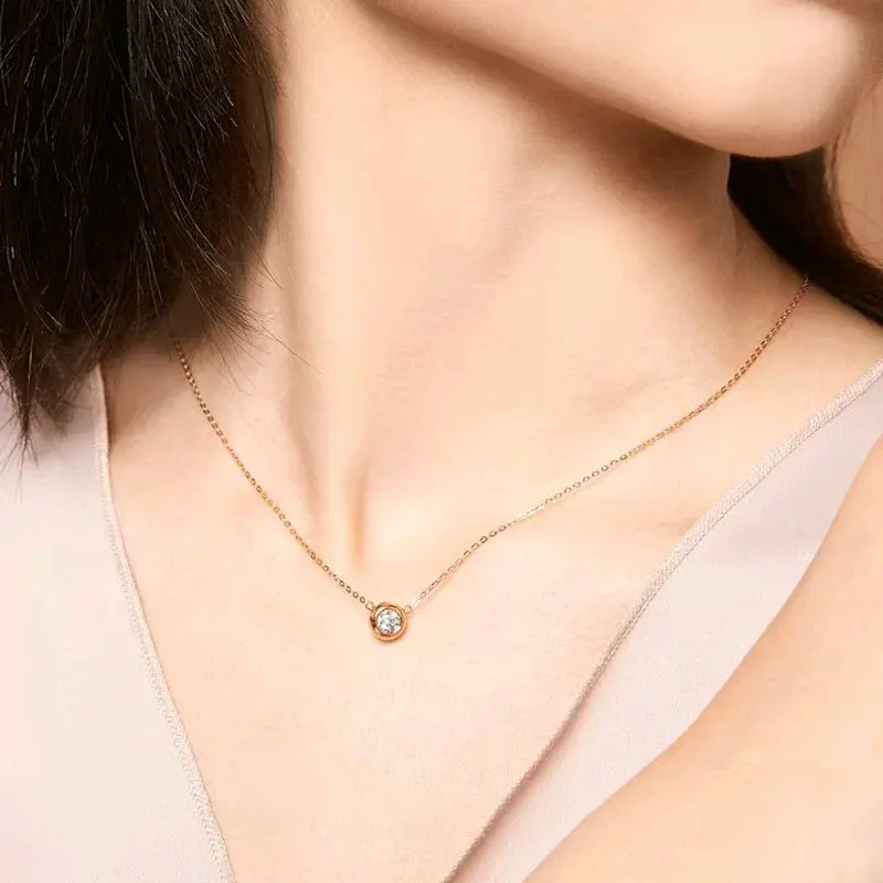 Kalung Titanium Nagita Slavina Permata Satu Anti Karat Anti Luntur Kekinian dan Terlaris Emas 5