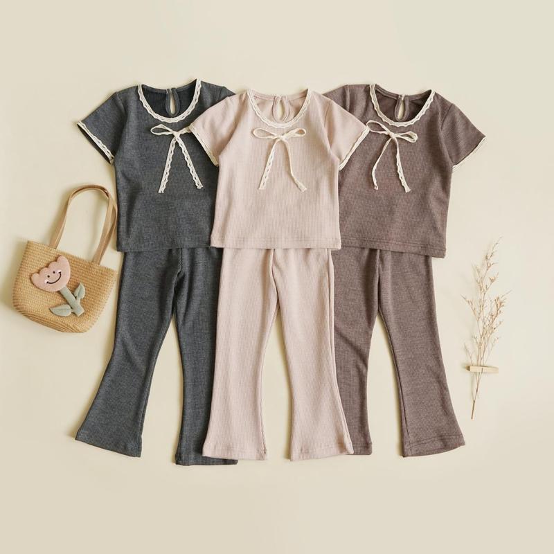 SETELAN KNIT ANAK PEREMPUAN | SETELAN PITA RENDA 1