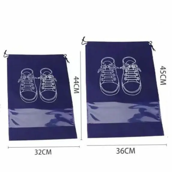 LH Tempat Sepatu Tali Serut Anti Air Tas Serut Sepatu/Sendal Wadah Sepatu Serut Travel Kantong Sepatu 3