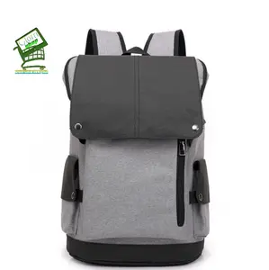 Tas Ransel Pria Kapasitas Besar Banyak Ruang Kedap Air Cocok untuk Perjalanan Sekolah dan Kuliah - Model Semi Keril Style Korea - Laptop Kanvas