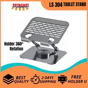 Stand Tablet Rotary Metal 360° / Stand Holder Tablet HP Macbook /Stand Dudukan Tablet & HP Rotation 360° Full Metal Max 11.5 inch /Aluminum Alloy 360° Rotate for IPad/Tablet/Phone/Redmi/Xiaomi/Samsung