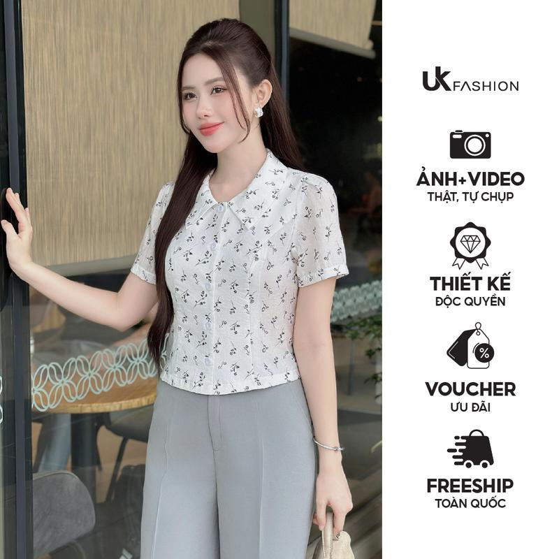Áo Sơ Mi Hoa Nhí Cổ Sen Nhỏ UK Fashion Thời Trang Công Sở Thanh Lịch Nhẹ Nhàng UKSM2505021
