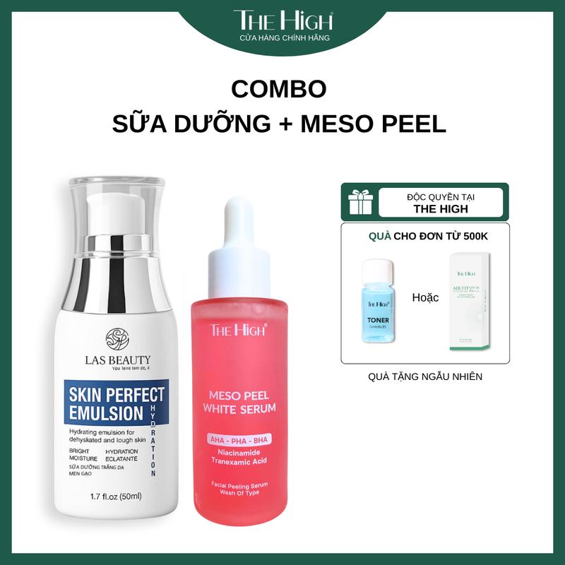 Combo Sữa Dưỡng Rong Nho + Serum Meso Peel Không Kim The High Hỗ Trợ Dưỡng Da